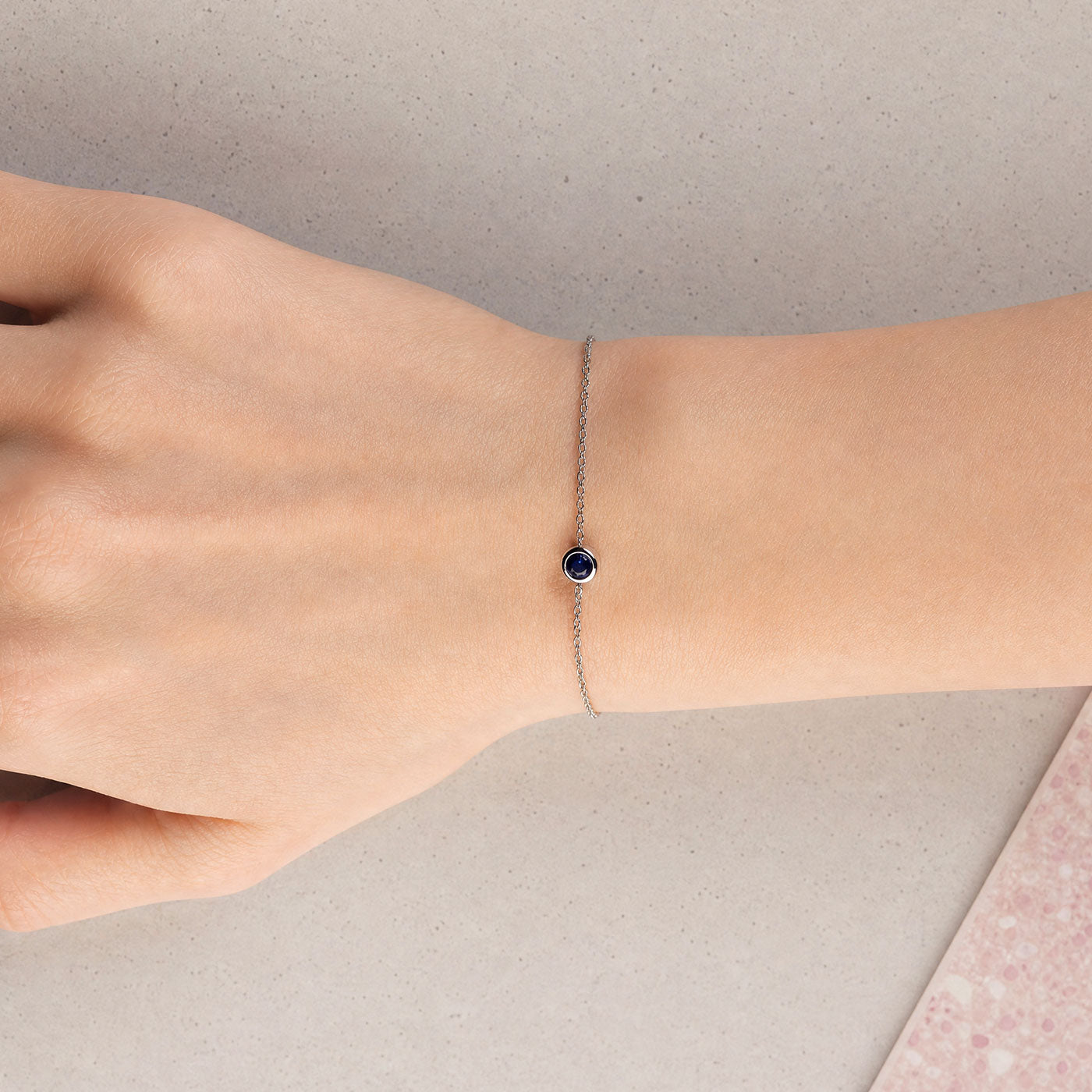 September Birthstone Bracelet - Blue Spinel