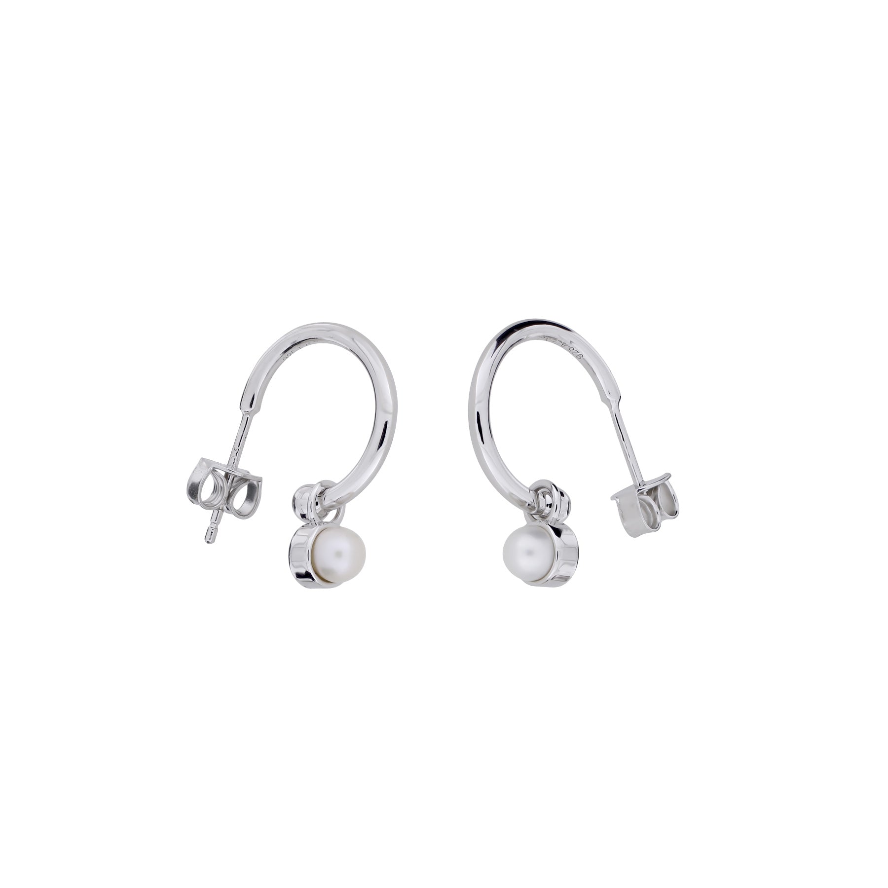 June Birthstone Hoop Earrings - Freshwater Pearl