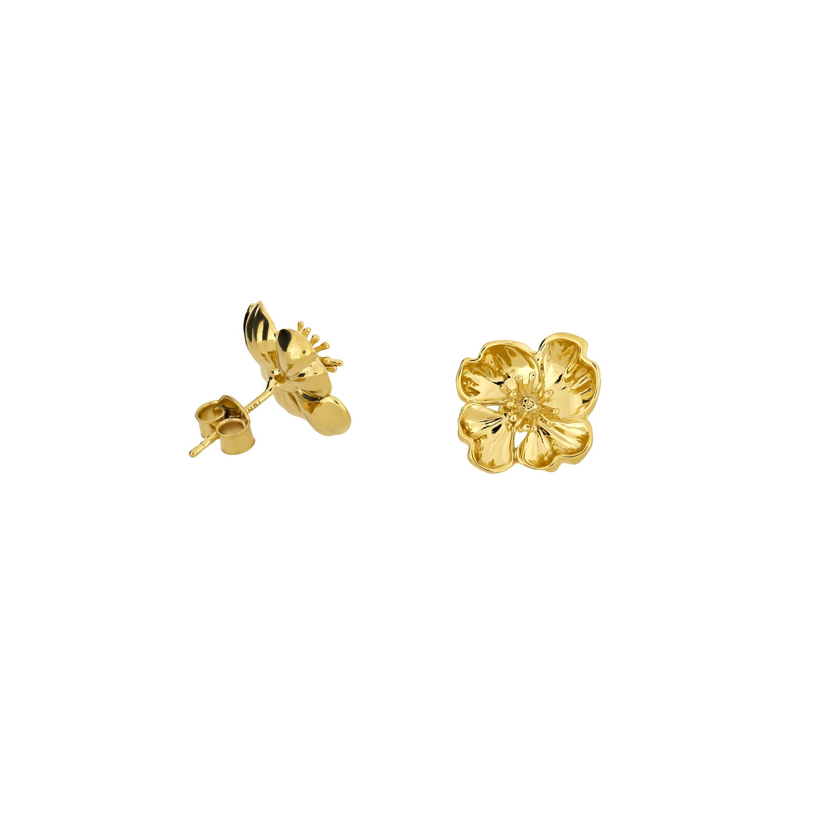 February - 9 Carat Gold Primrose Earrings