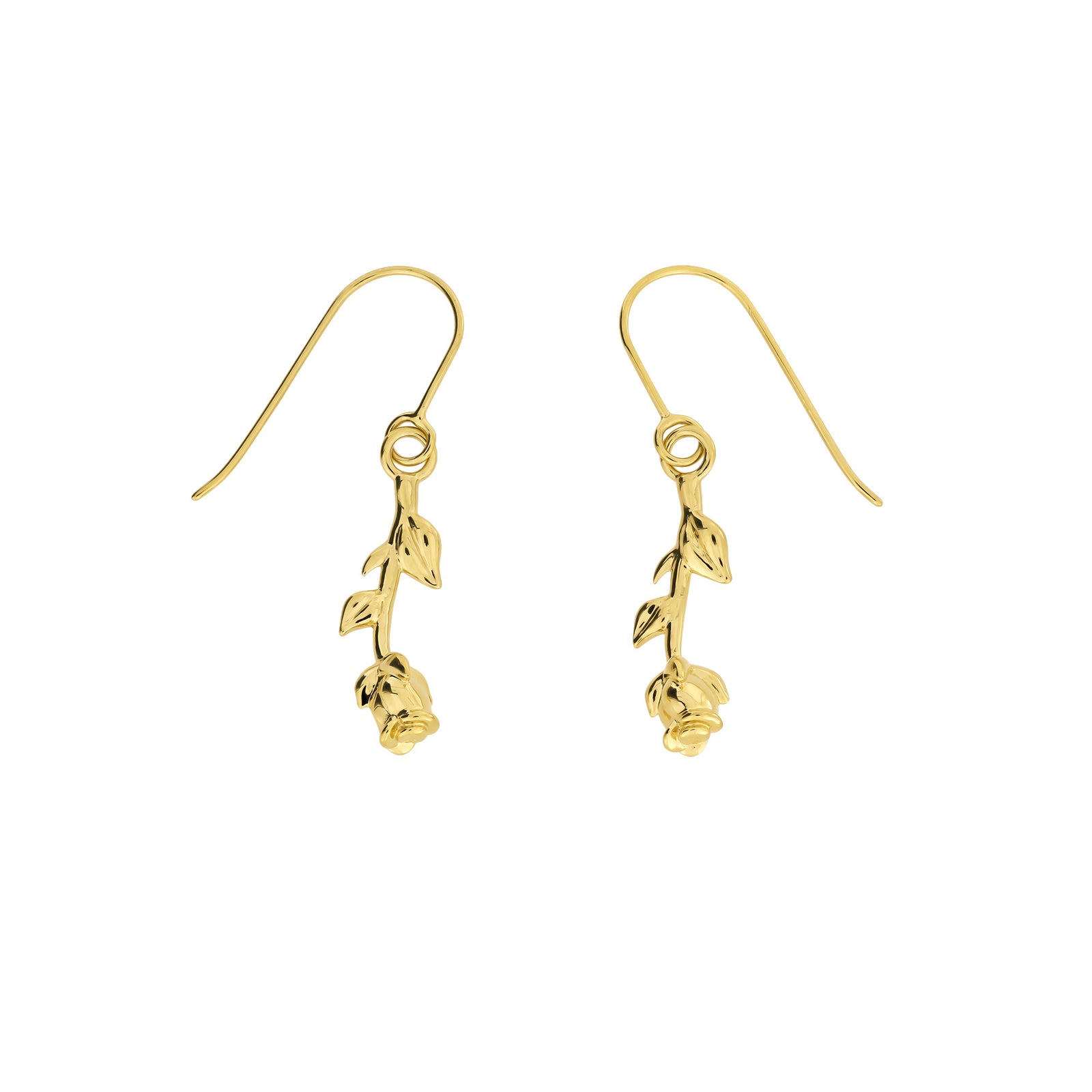 June - 9 Carat Gold Rose Earrings