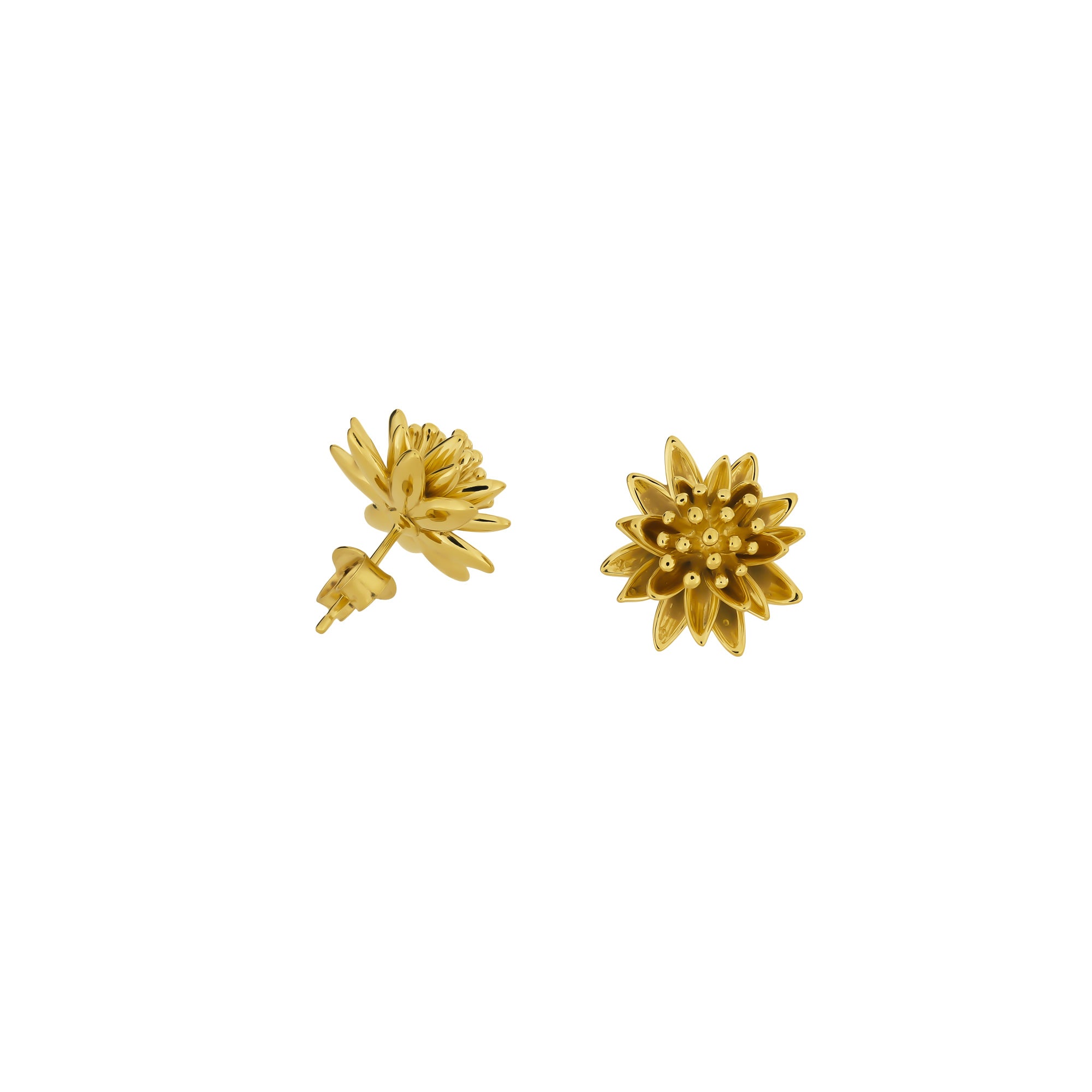July - 9 Carat Gold Waterlily Earrings