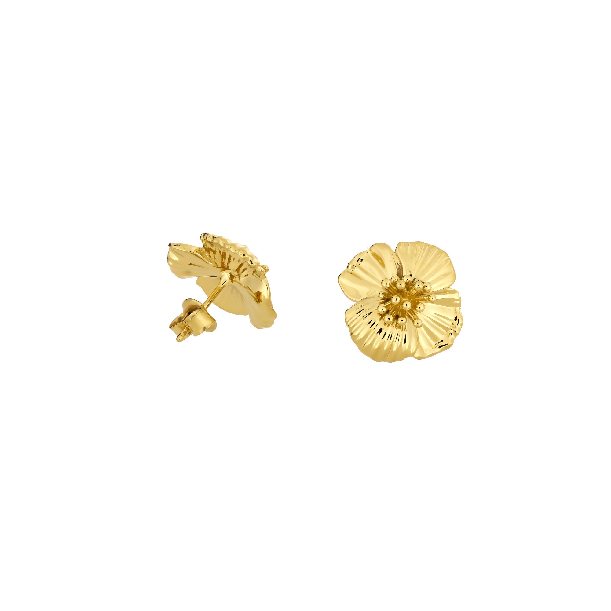 August - 9 Carat Gold Poppy Earrings