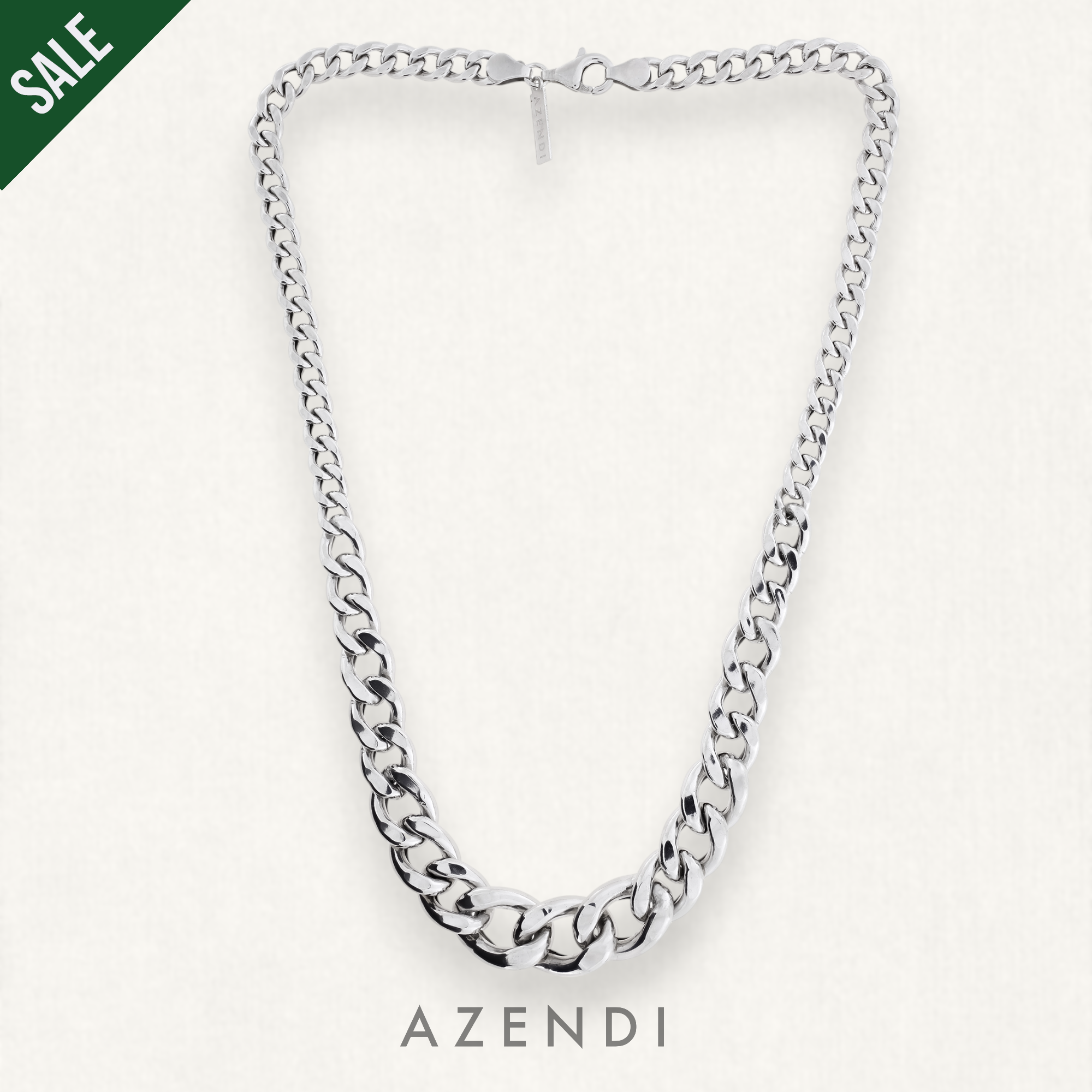 Sterling Silver Graduated Curb Link Necklace