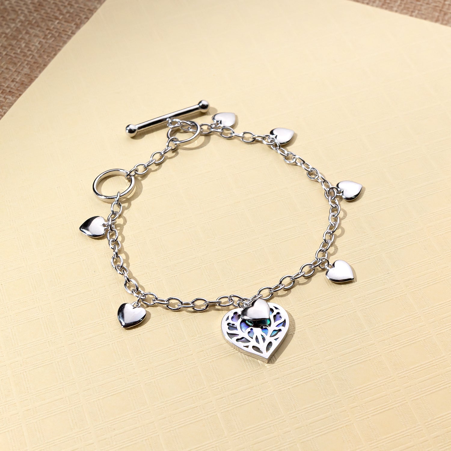 Heart of Yorkshire T-Bar Bracelet with Abalone