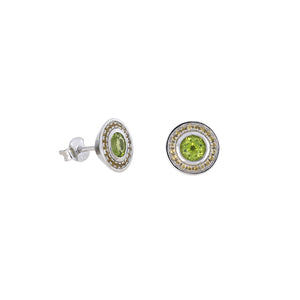 Olivine & Citrene Stud Earrings in Sterling Silver
