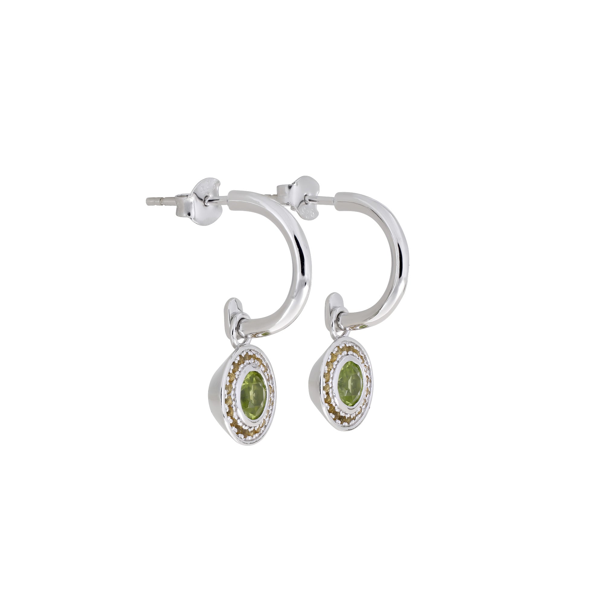 Olivine & Citrene Drop Earrings in Sterling Silver