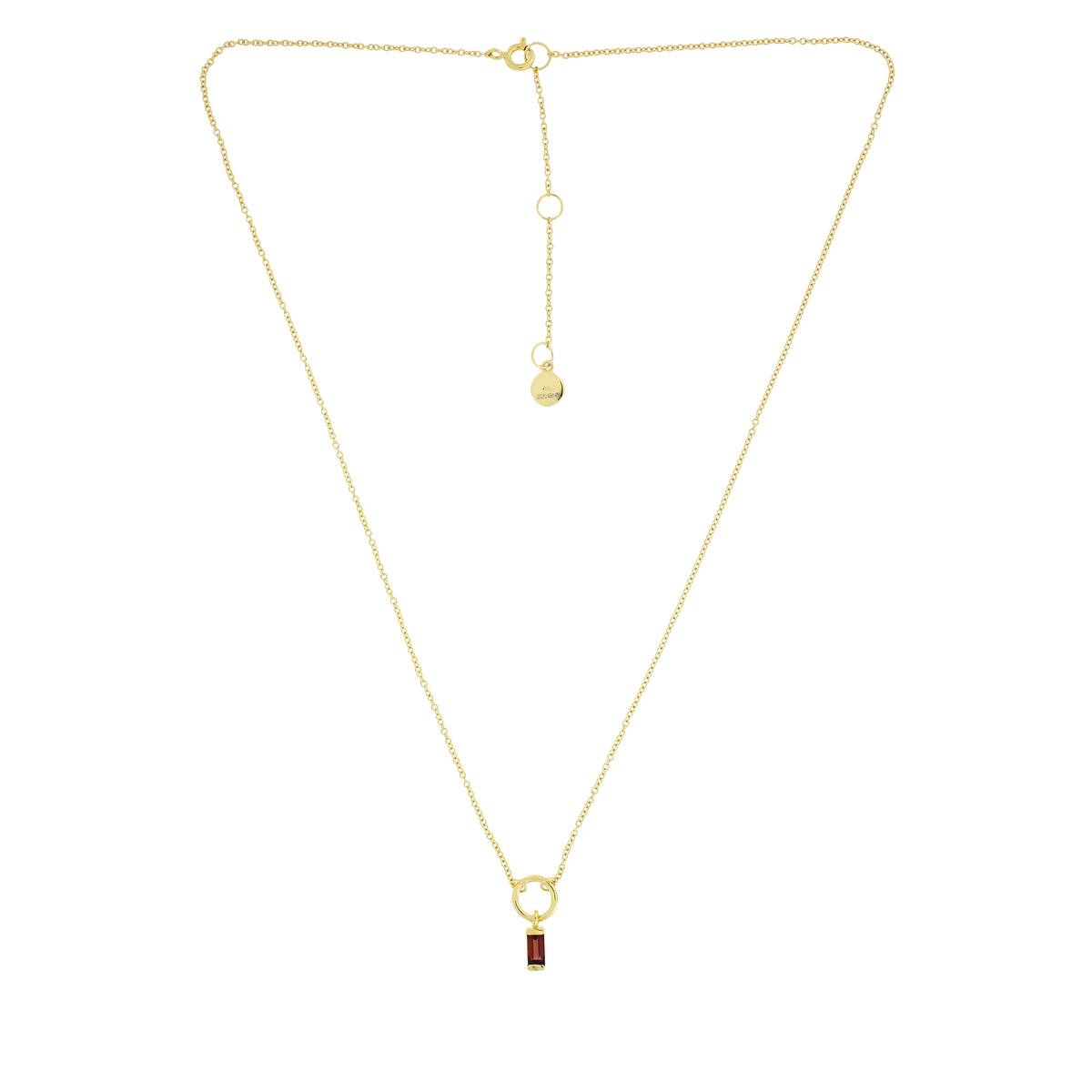 Gold Vermeil Garnet Baguette Necklace