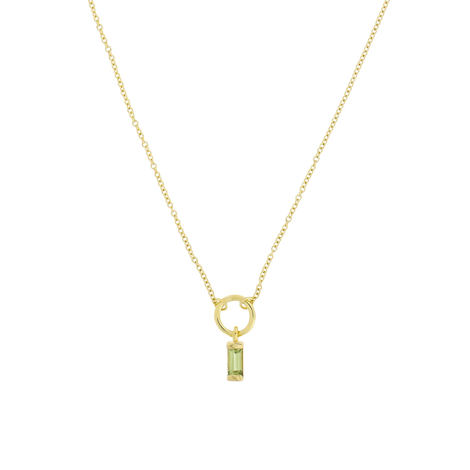Gold Vermeil Peridot Baguette Necklace