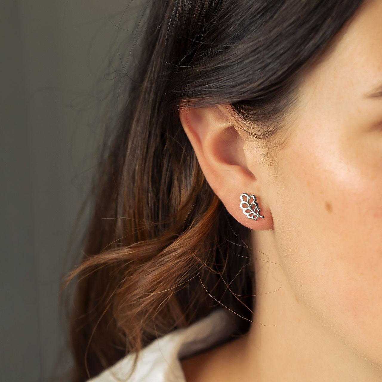 Yorkshire Oak Leaf Stud Earrings