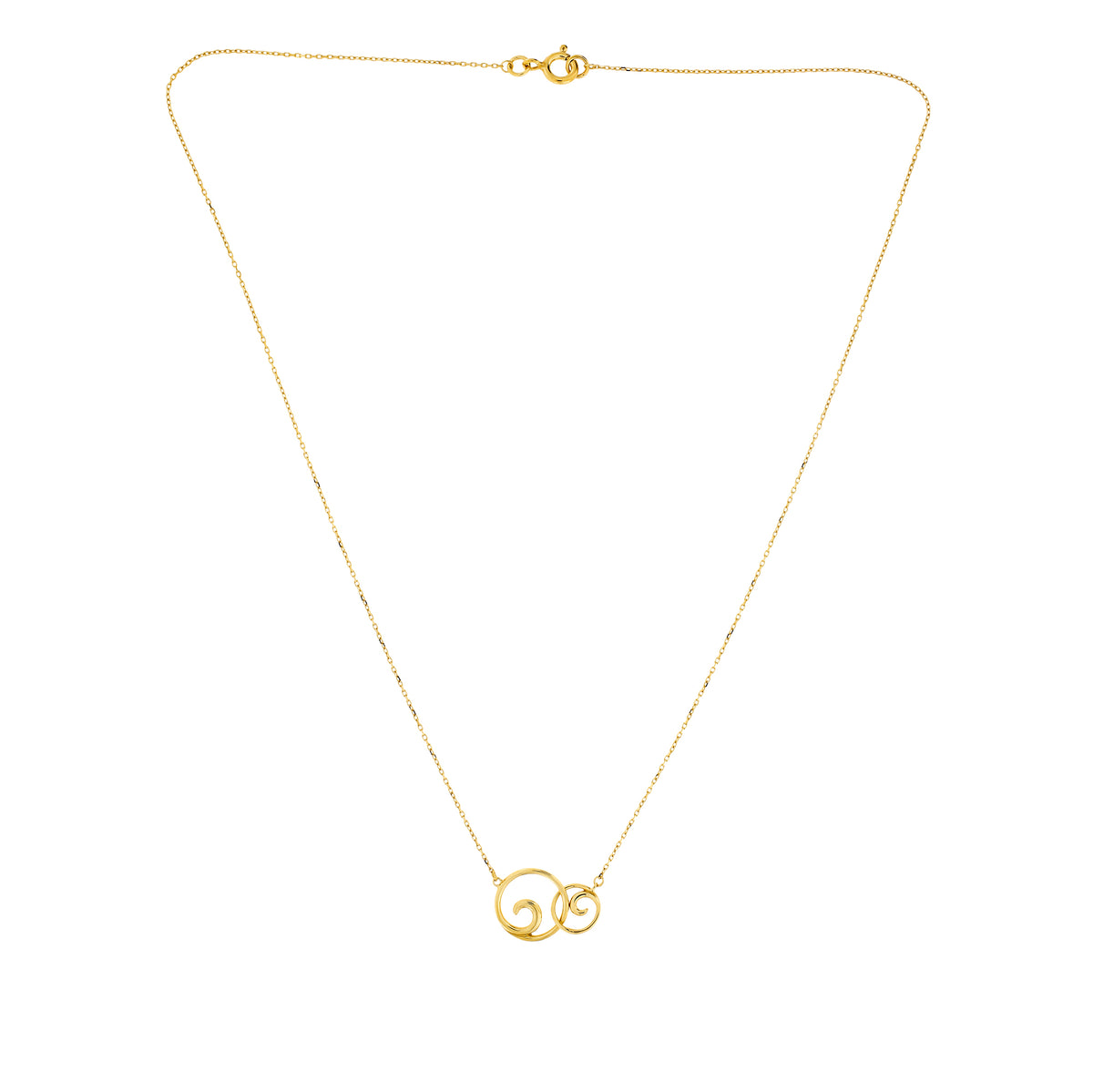 9 Carat Gold Interlocking Curling Waves Necklace