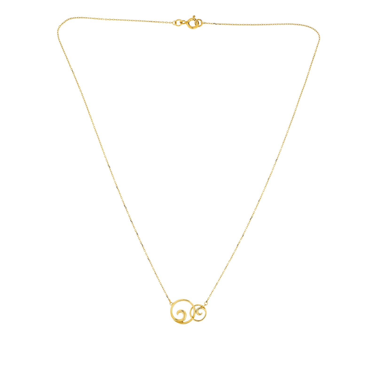 9 Carat Gold Interlocking Curling Waves Necklace