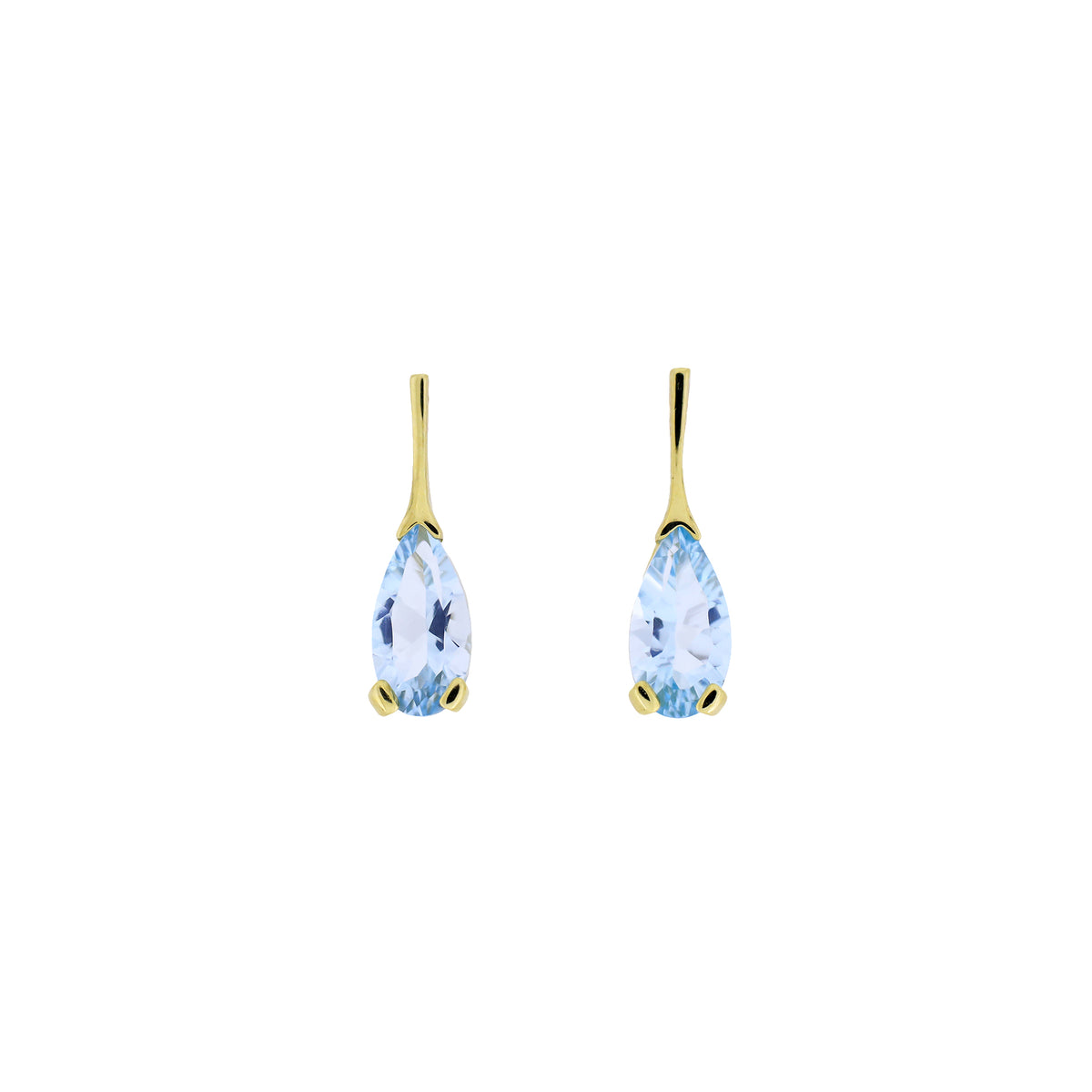 9 Carat Gold Blue Topaz Teardrop Earrings