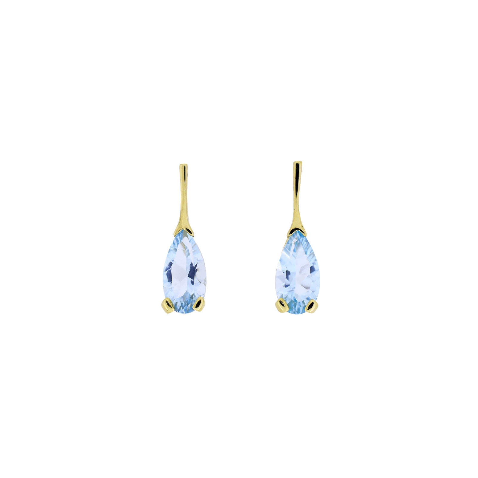 9 Carat Gold Blue Topaz Teardrop Earrings