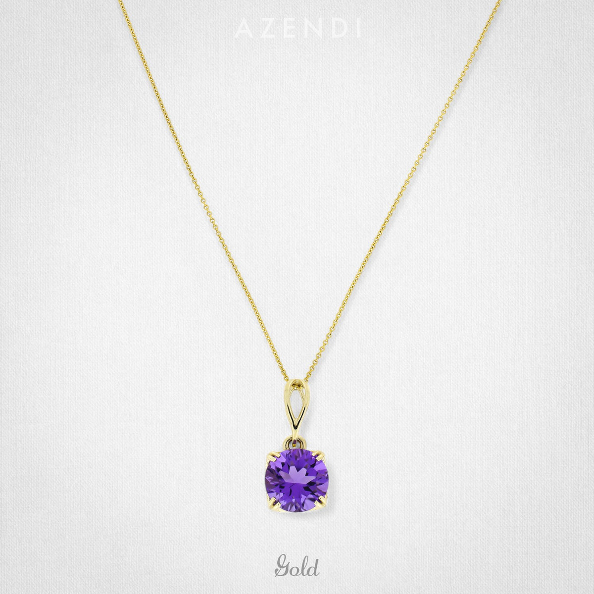 9 Carat Gold Amethyst Solitaire Pendant