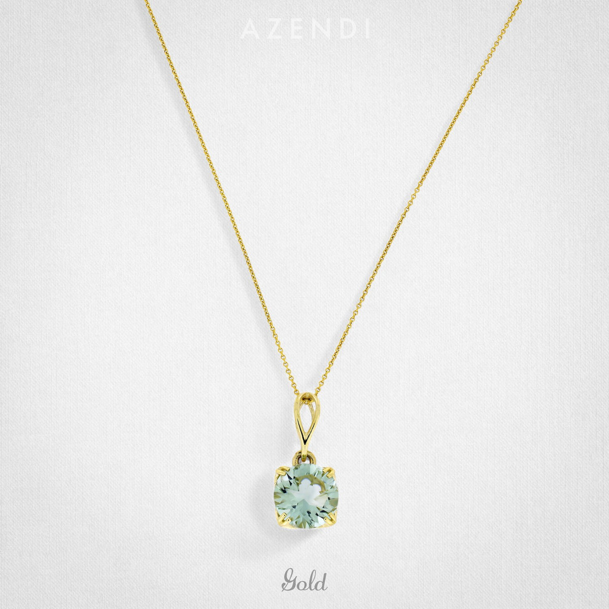 9 Carat Gold Green Amethyst Solitaire Pendant