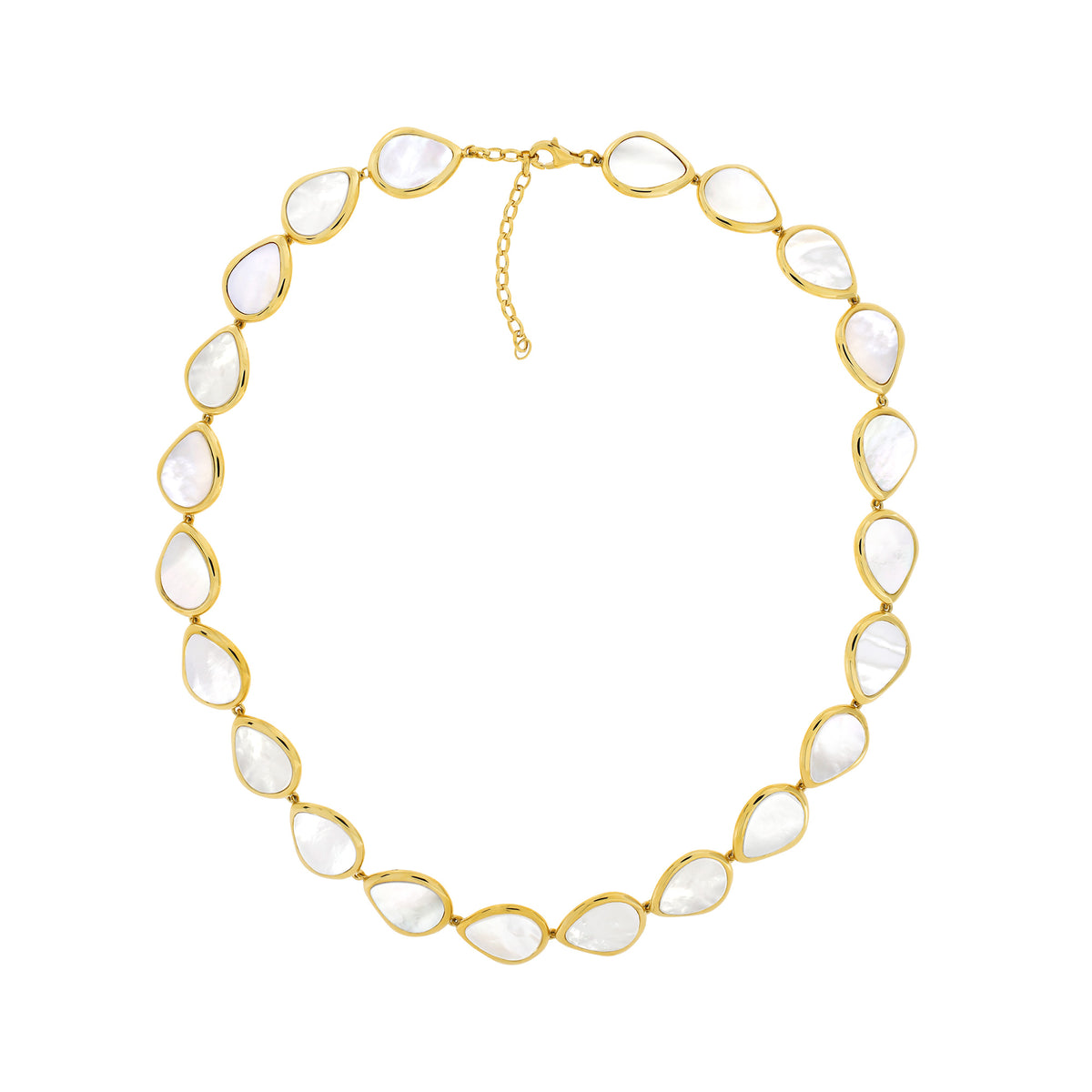 Gold Vermeil &amp; Mother of Pearl Linked Necklace