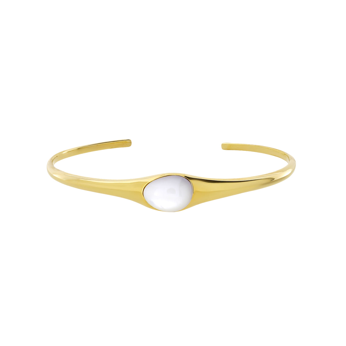 Gold Vermeil &amp; Mother of Pearl Cuff Bangle