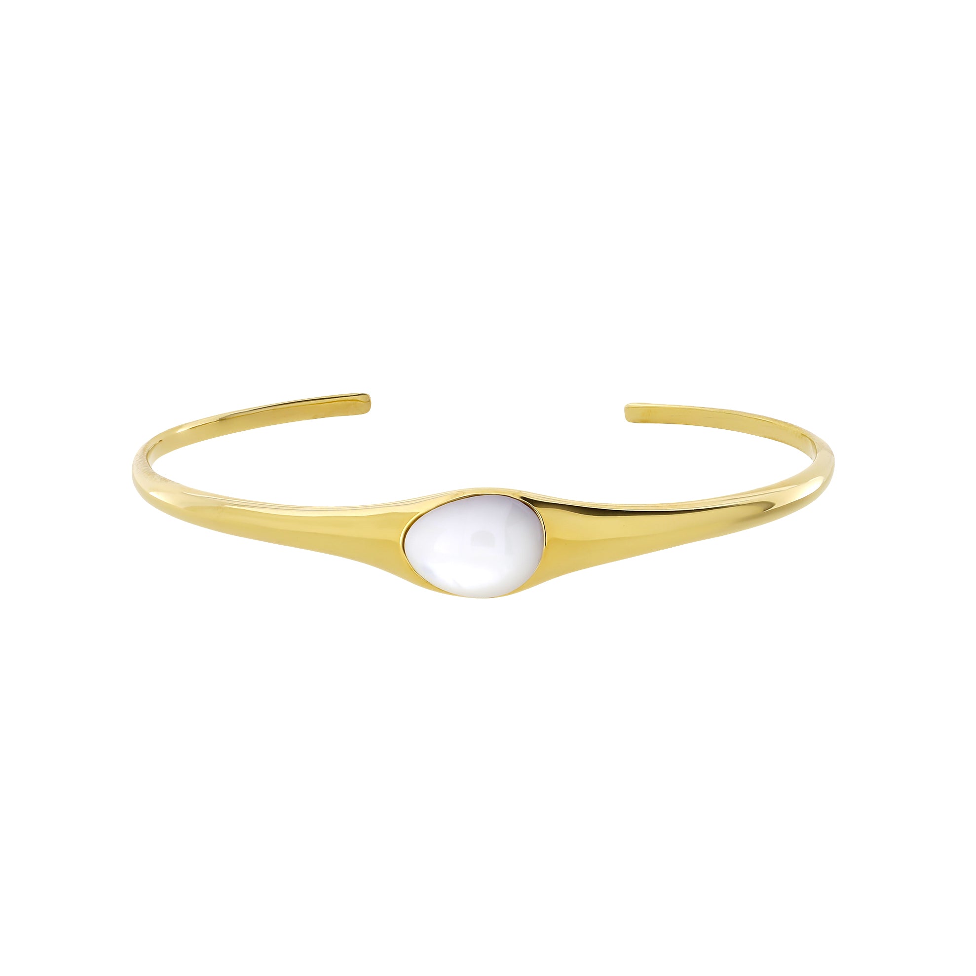 Gold Vermeil & Mother of Pearl Cuff Bangle