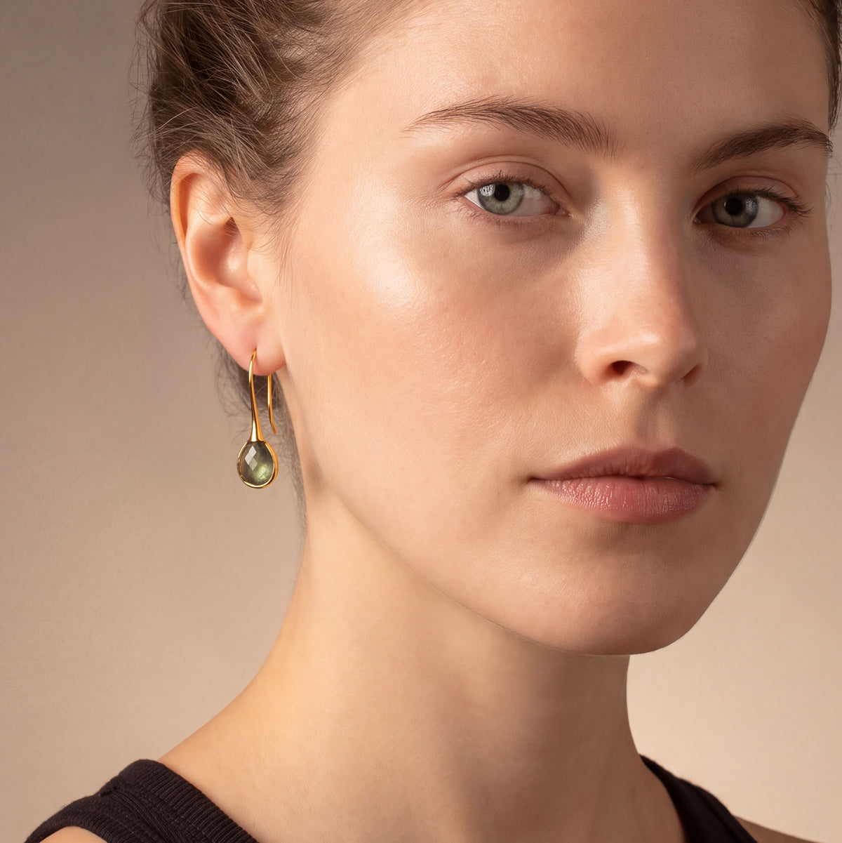 Gold Vermeil Labradorite Droplet Earrings