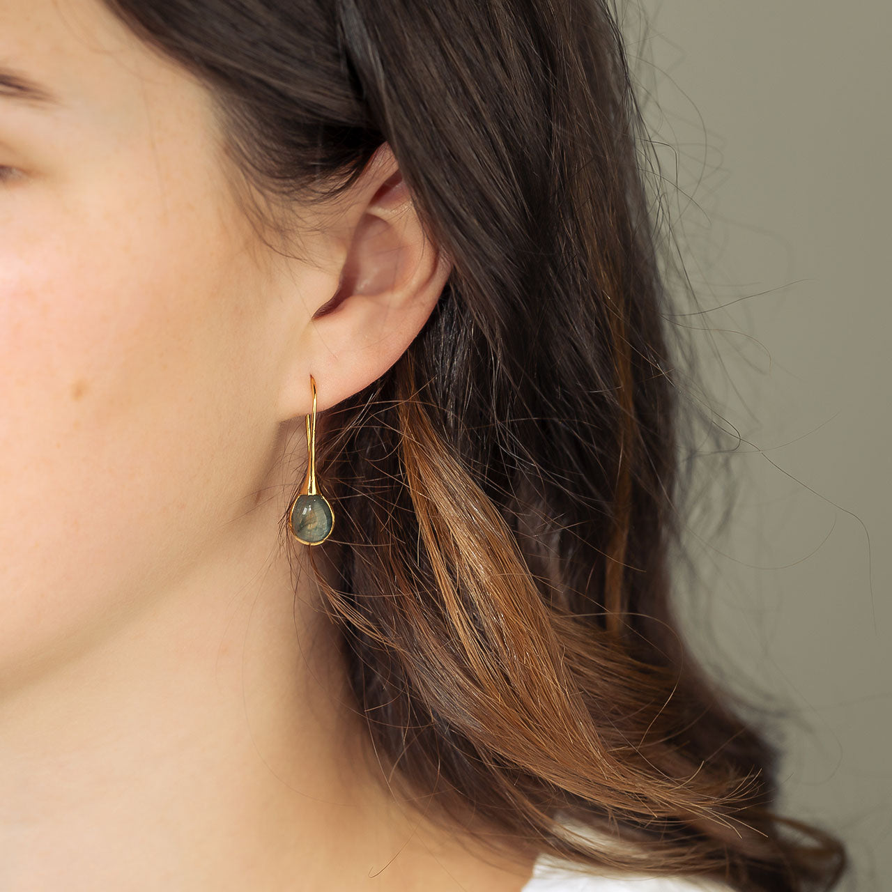 Gold Vermeil Labrodorite Droplet Earrings