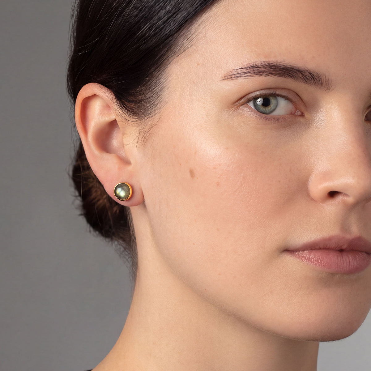 Gold Vermeil Labradorite Stud Earrings