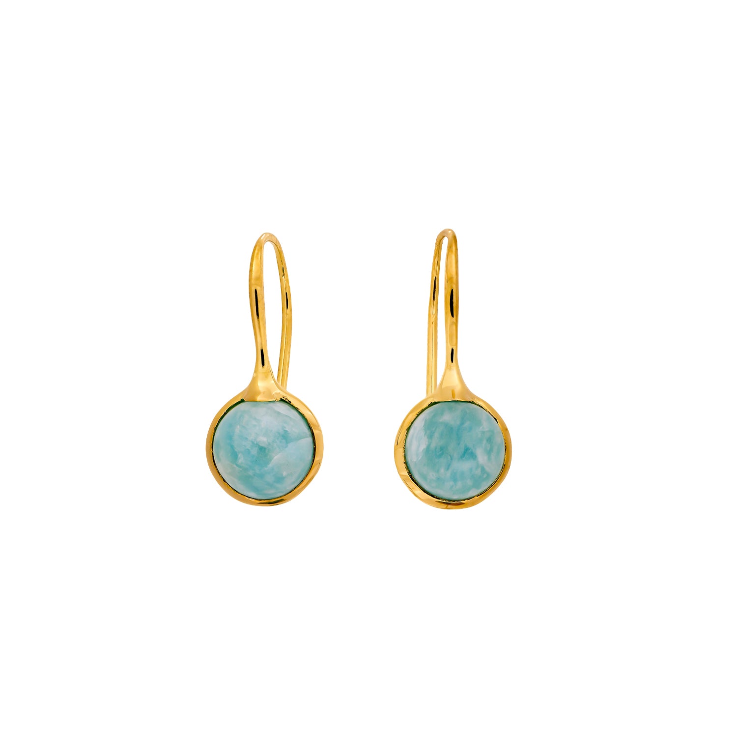 Gold Vermeil Amazonite Round Drop Earrings