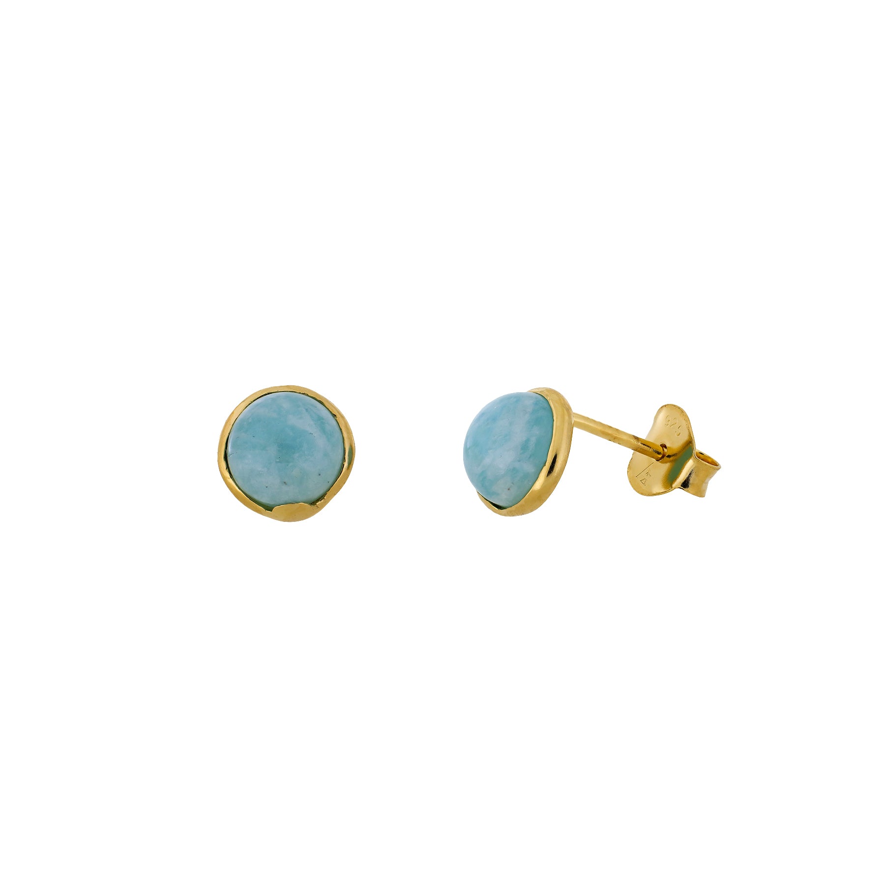 Gold Vermeil Amazonite Stud Earrings