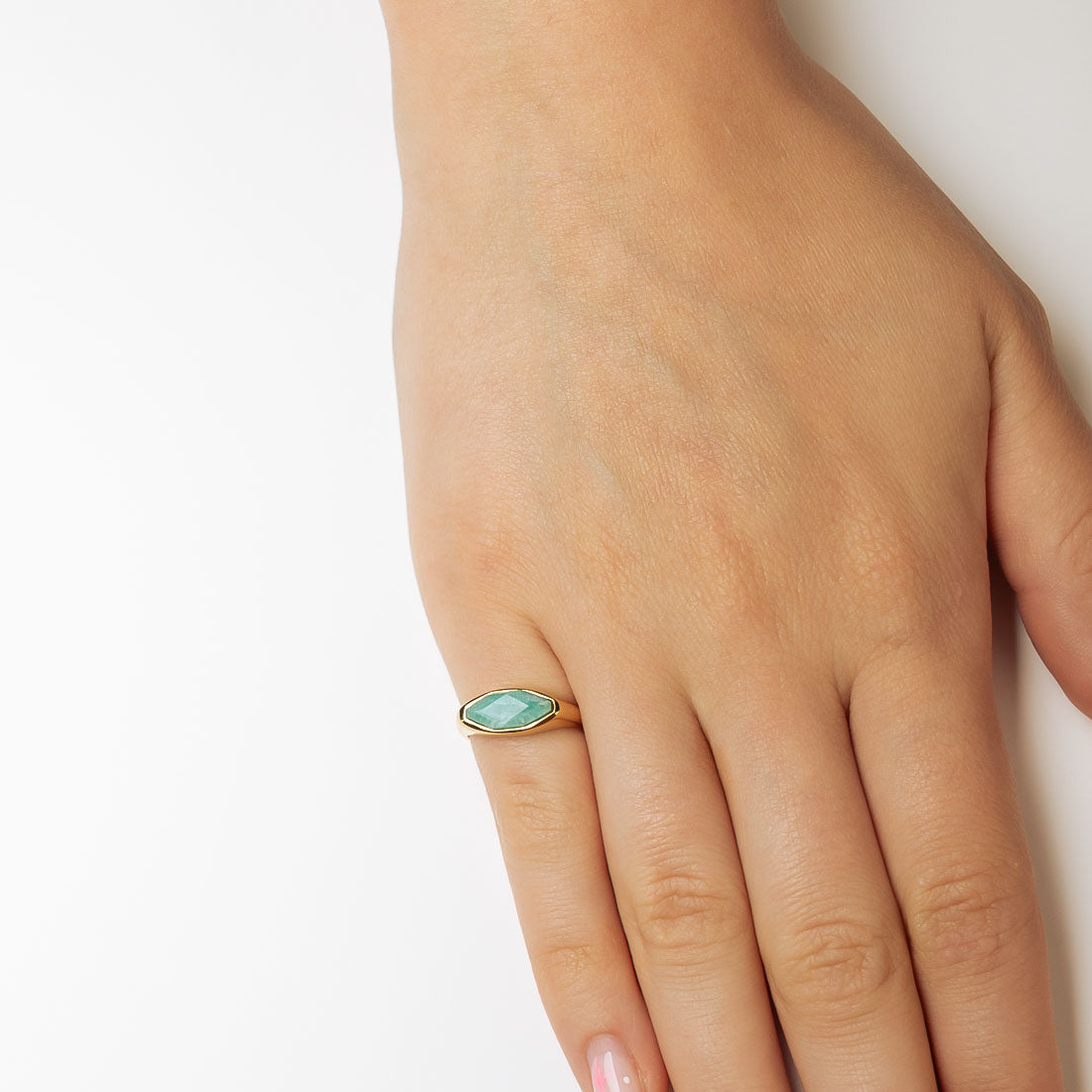 Gold Vermeil Amazonite Marquise Ring