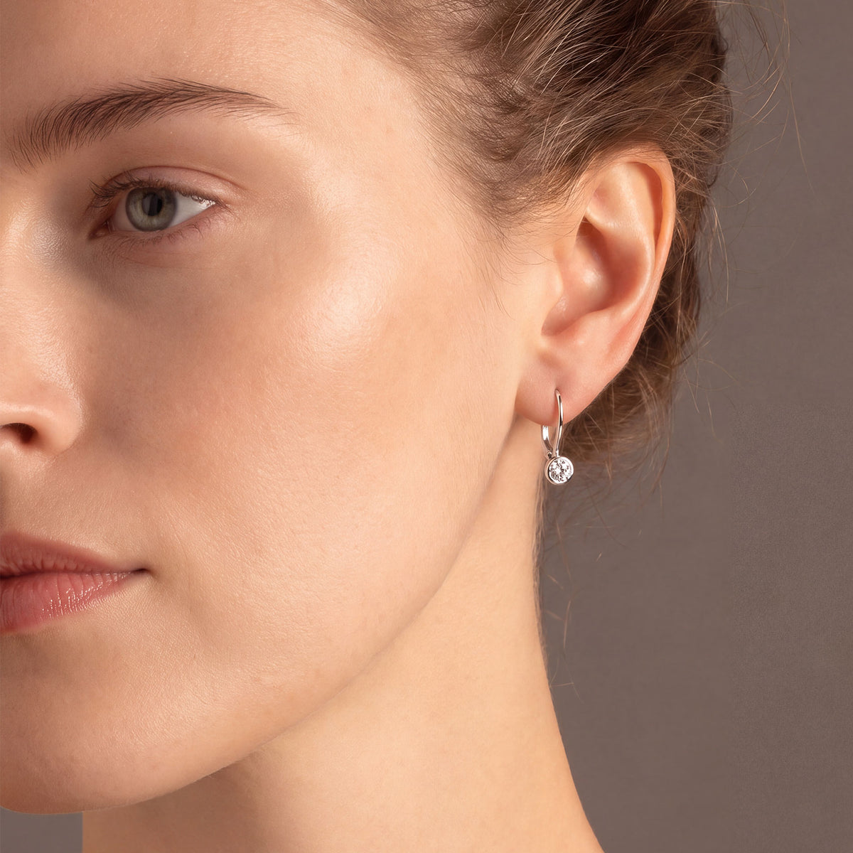 Silver & Brilliant Cut Cubic Zirconia Mini Drop Earrings