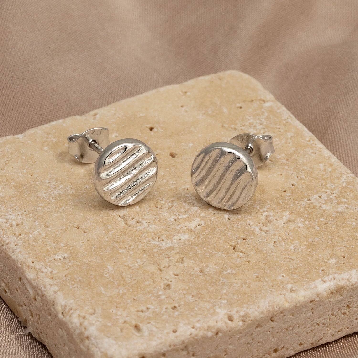 Sterling Silver Polished Twist Elements Stud Earrings