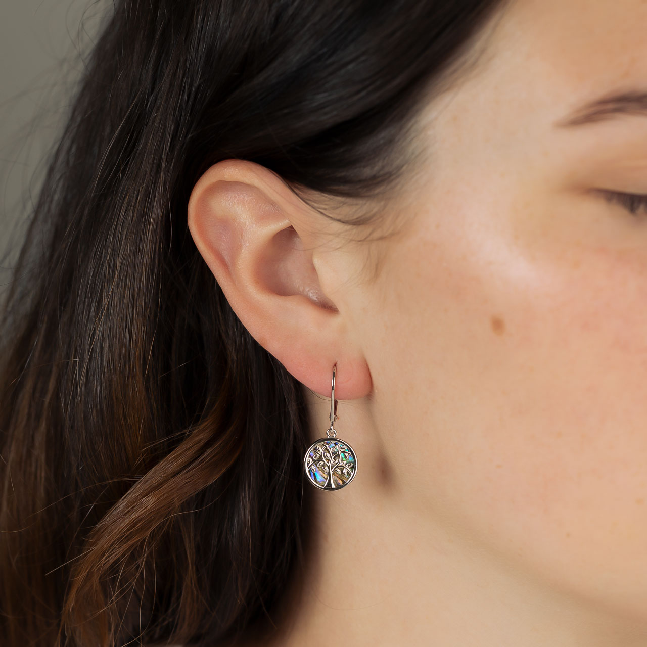 Arbor Vitae Drop Earrings with Abalone