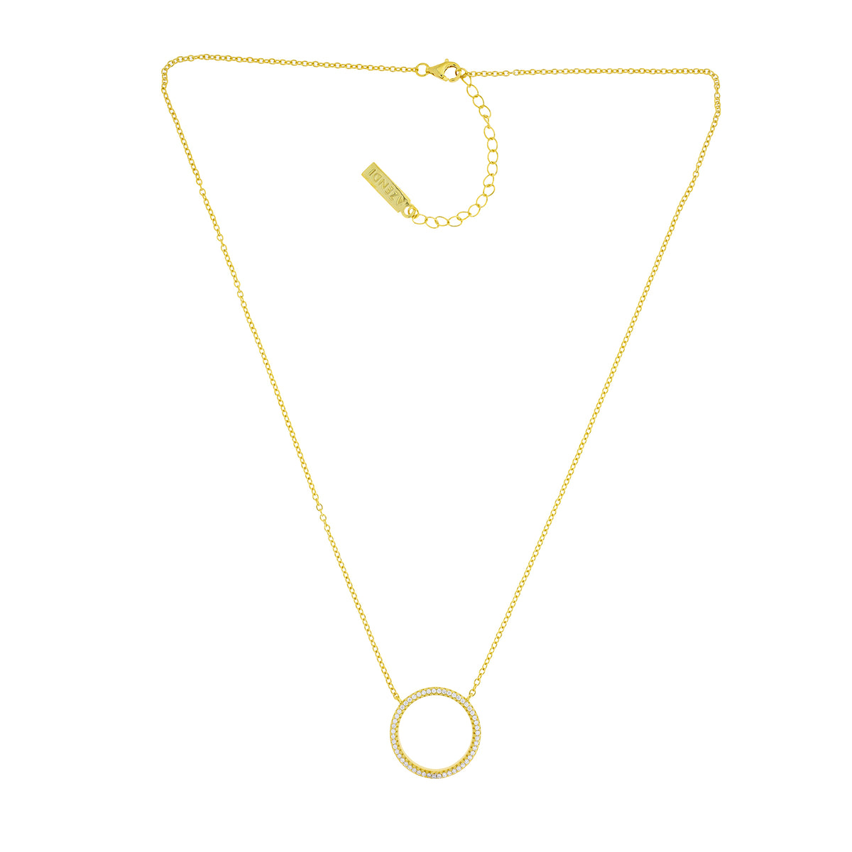 Gold Vermeil Pavé Open Circle Necklace