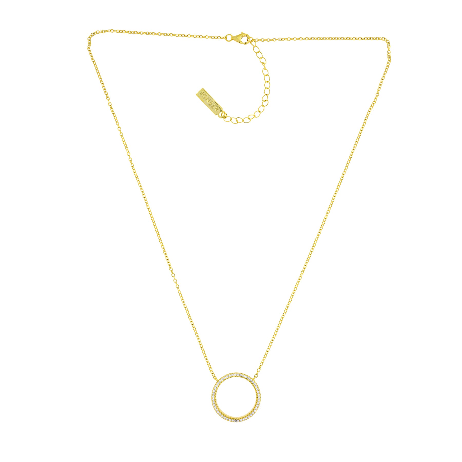 Gold Vermeil Pavé Open Circle Necklace