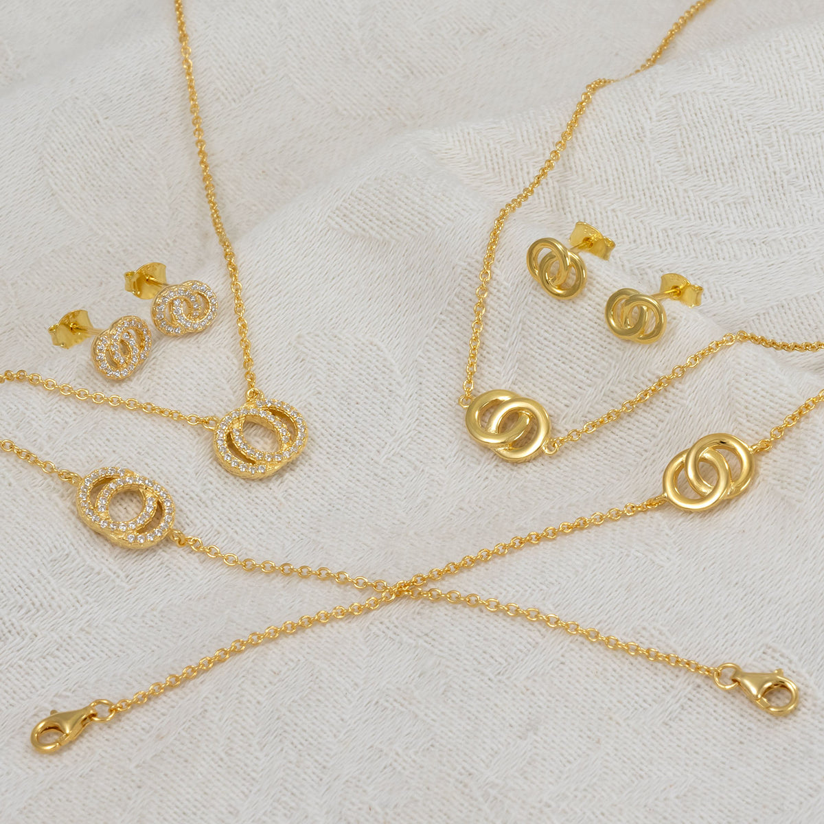 Yellow Gold Vermeil Interlocking Circles Necklace