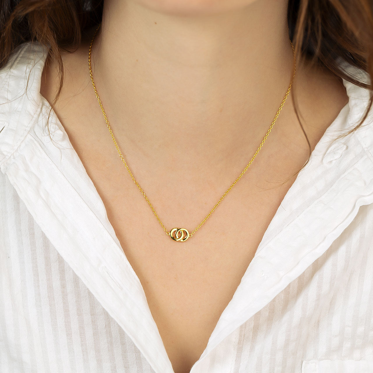 Yellow Gold Vermeil Interlocking Circles Necklace