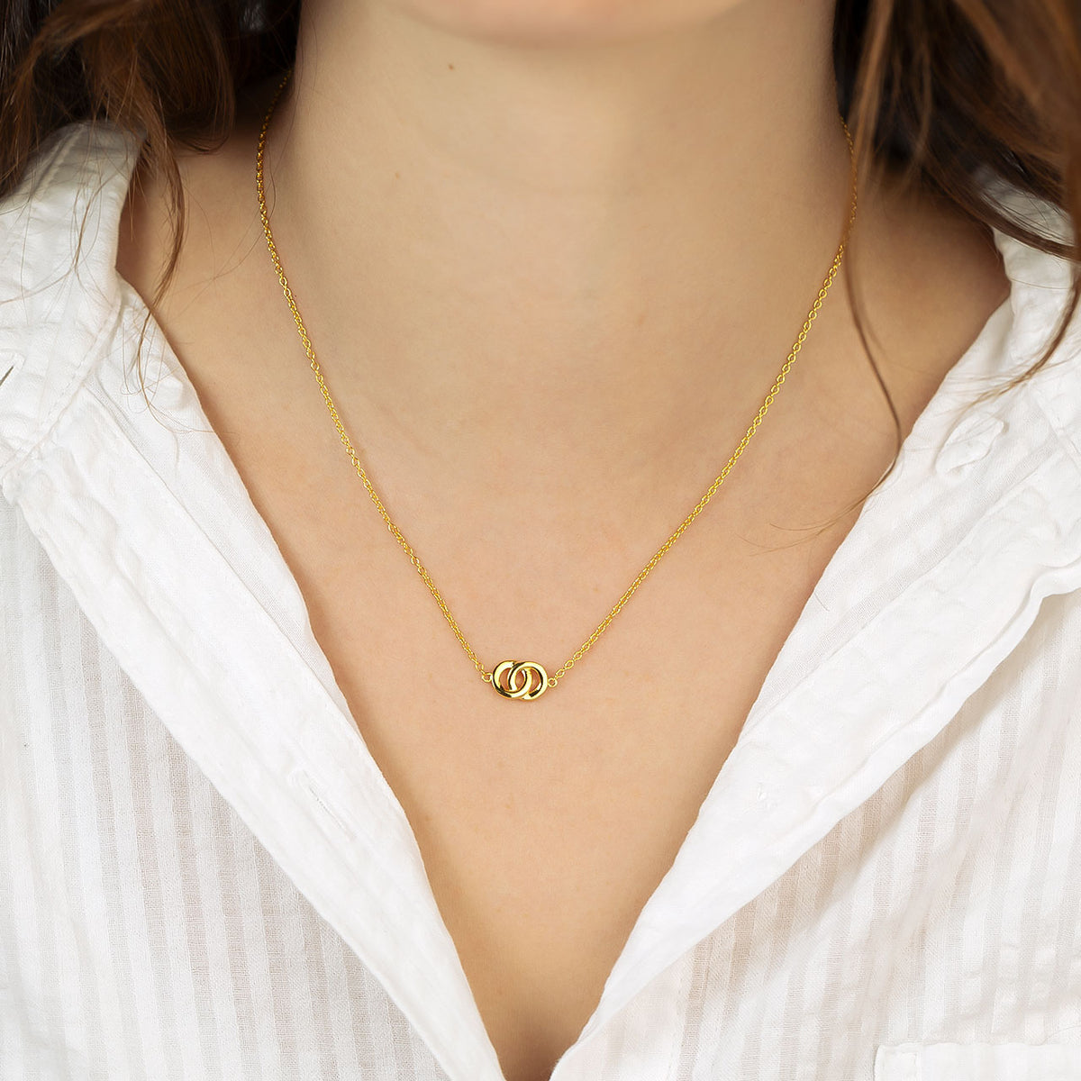 Yellow Gold Vermeil Interlocking Circles Necklace