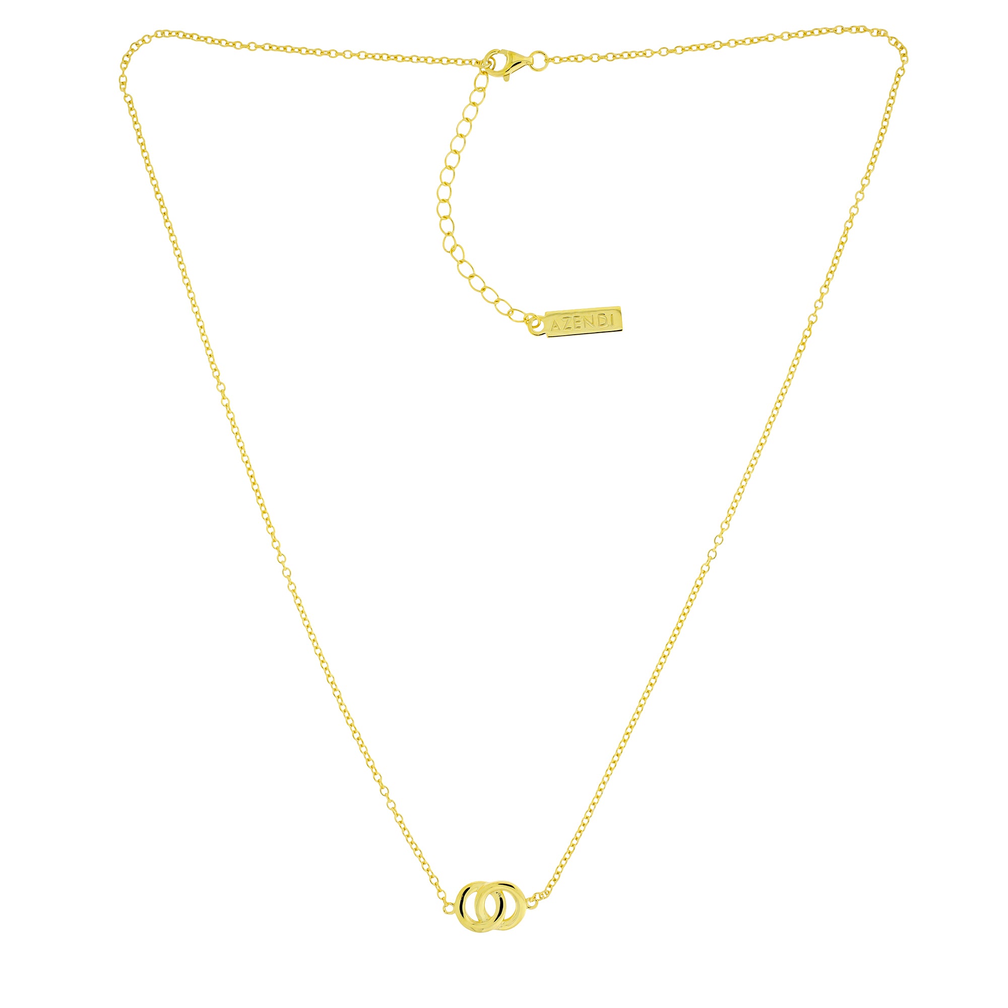 Yellow Gold Vermeil Interlocking Circles Necklace