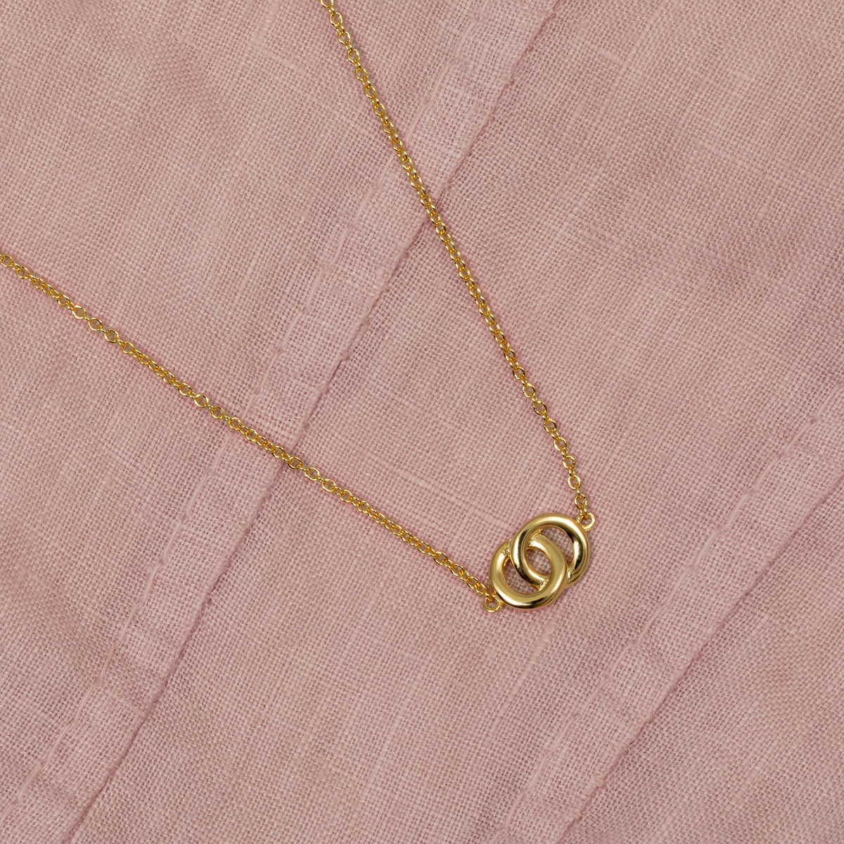Yellow Gold Vermeil Interlocking Circles Necklace
