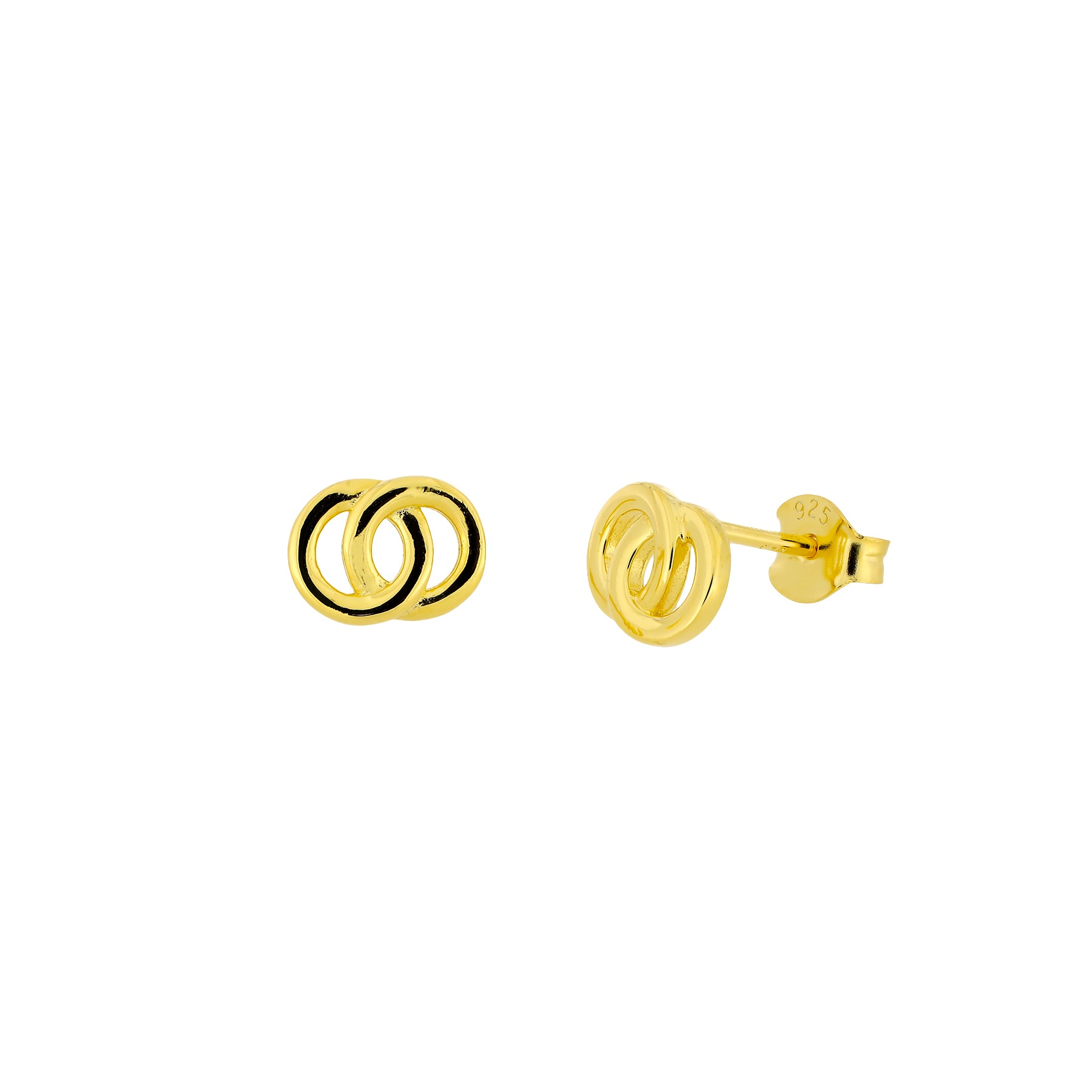 Yellow Gold Vermeil Interlocking Stud Earrings