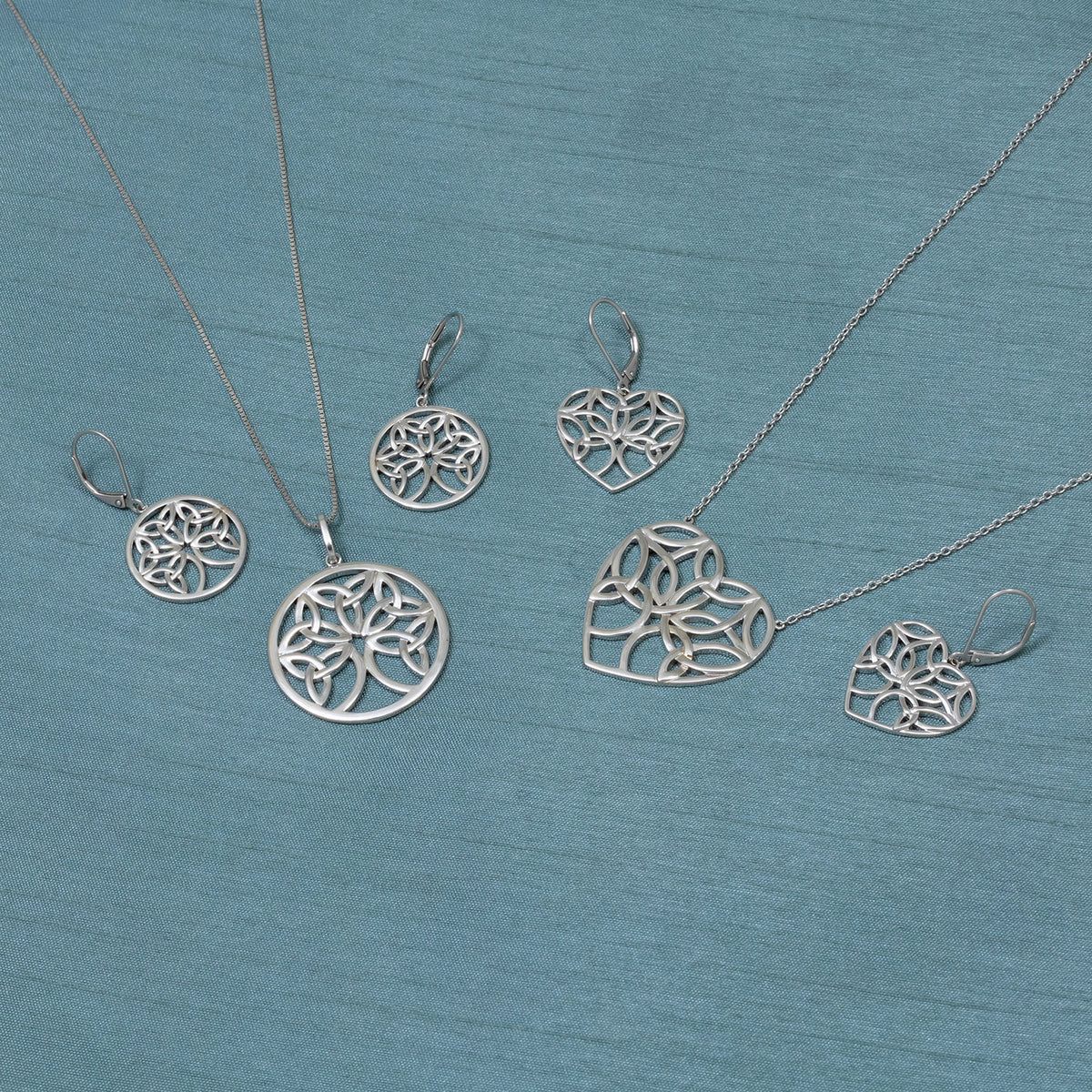 Silver Celtic Tree of Life Heart Necklace