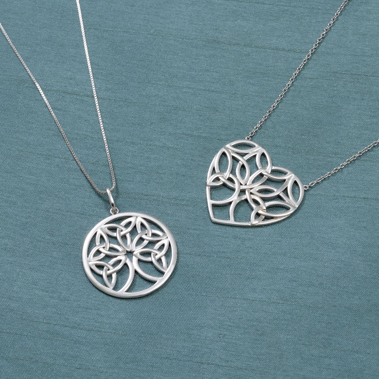 Silver Celtic Tree of Life Heart Necklace