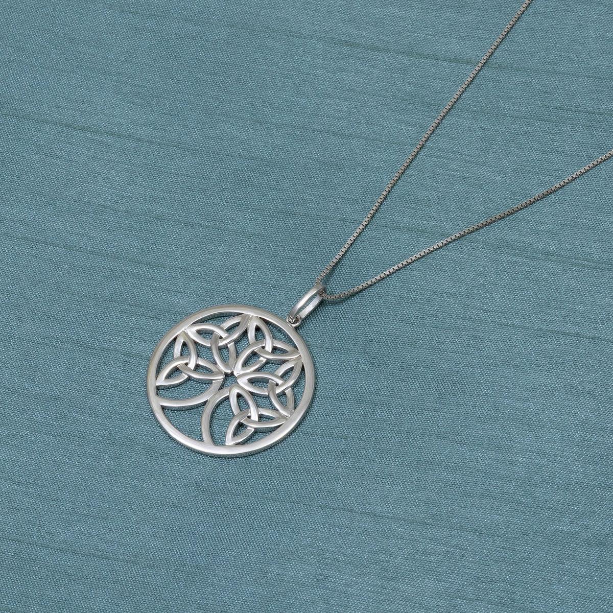 Silver Celtic Tree of Life Round Pendant