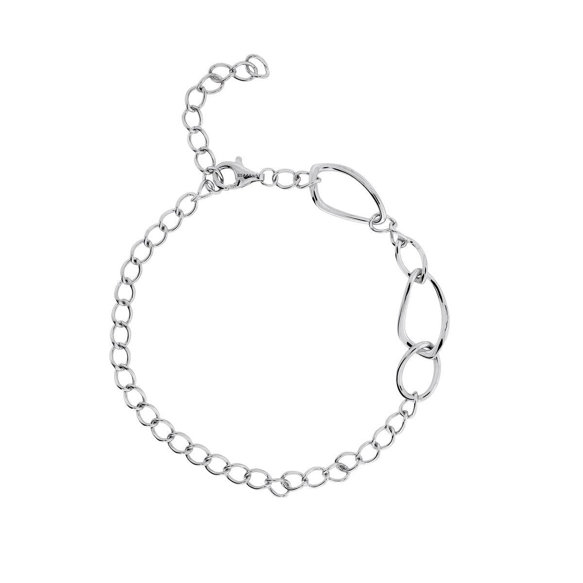 Sterling Silver Contemporary Curb Chain Bracelet