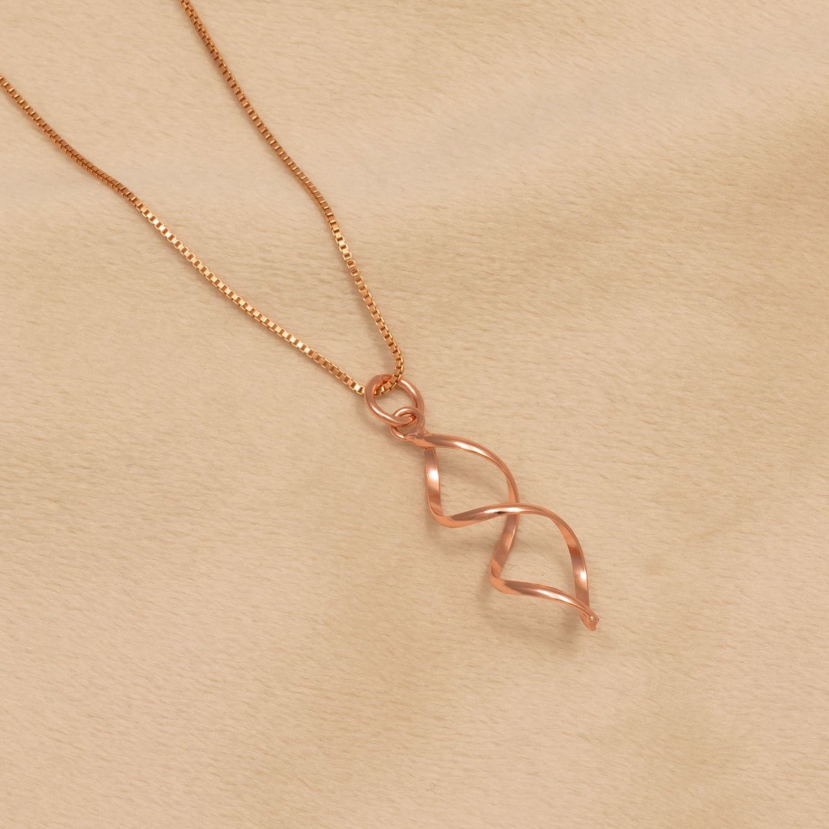 Longer Open Twist Pendant - Rose Gold Vermeil