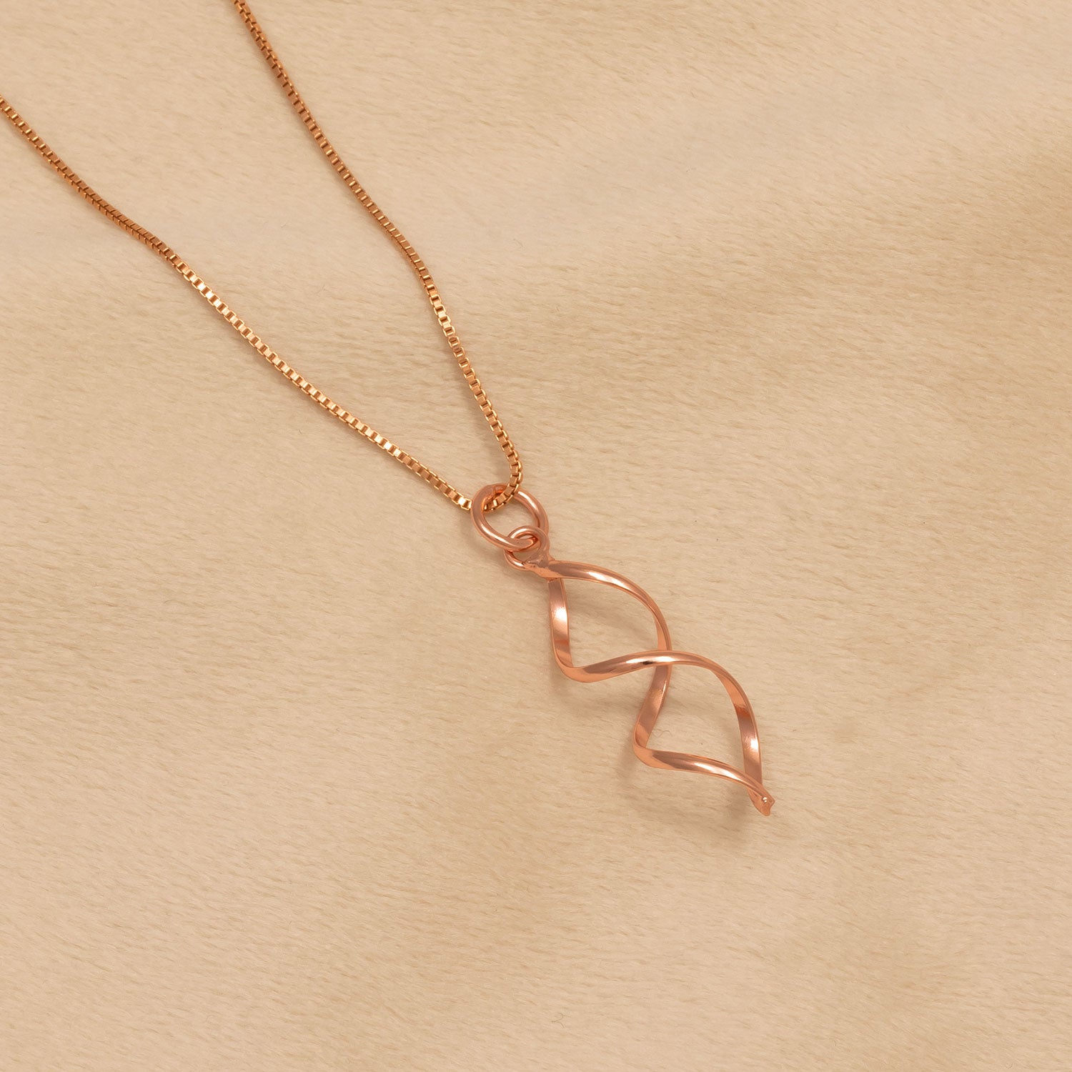 Longer Open Twist Pendant - Rose Gold Vermeil