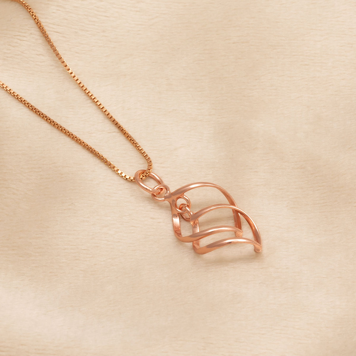 Spiral Waves Pendant - Rose Gold Vermeil