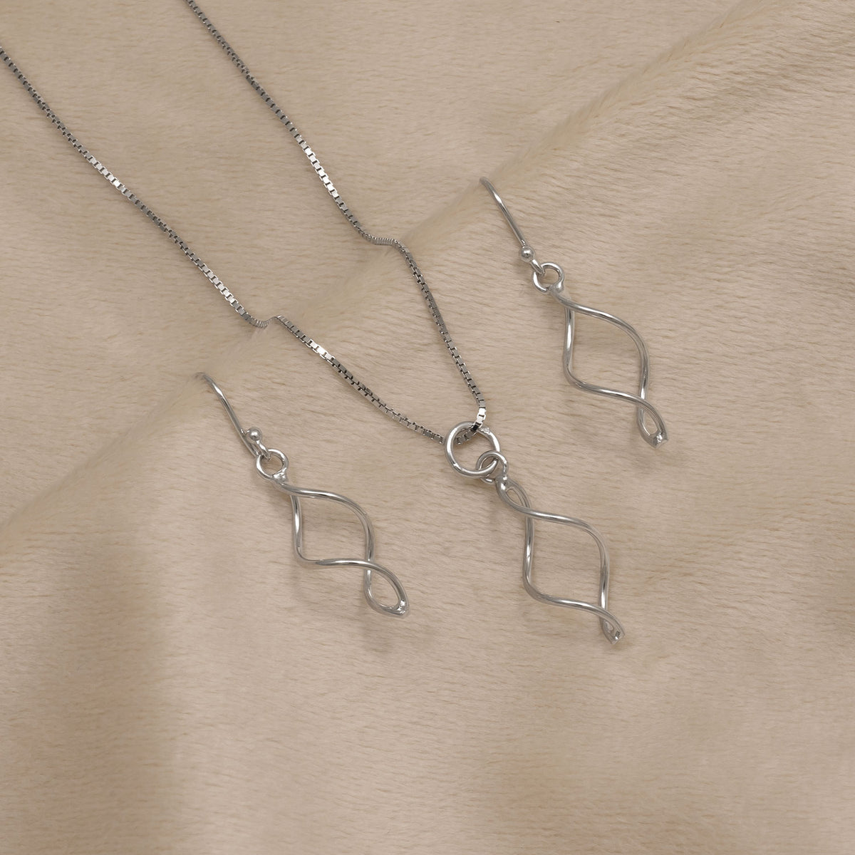 Simple Twist Drop Earring - Silver
