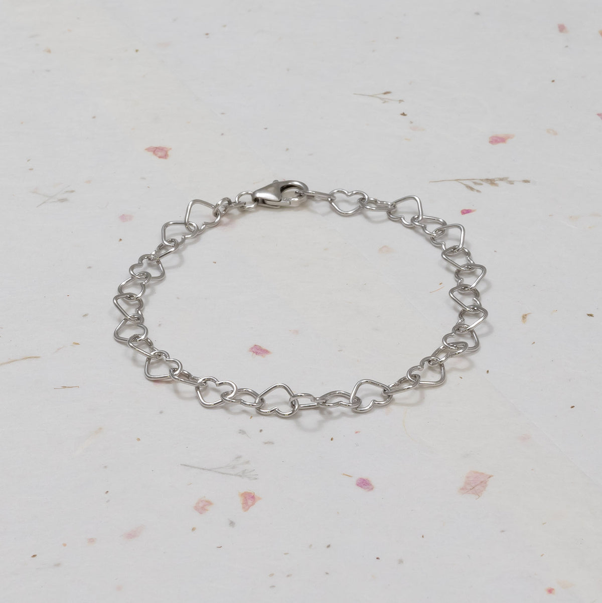 Silver Heart Links Bracelet