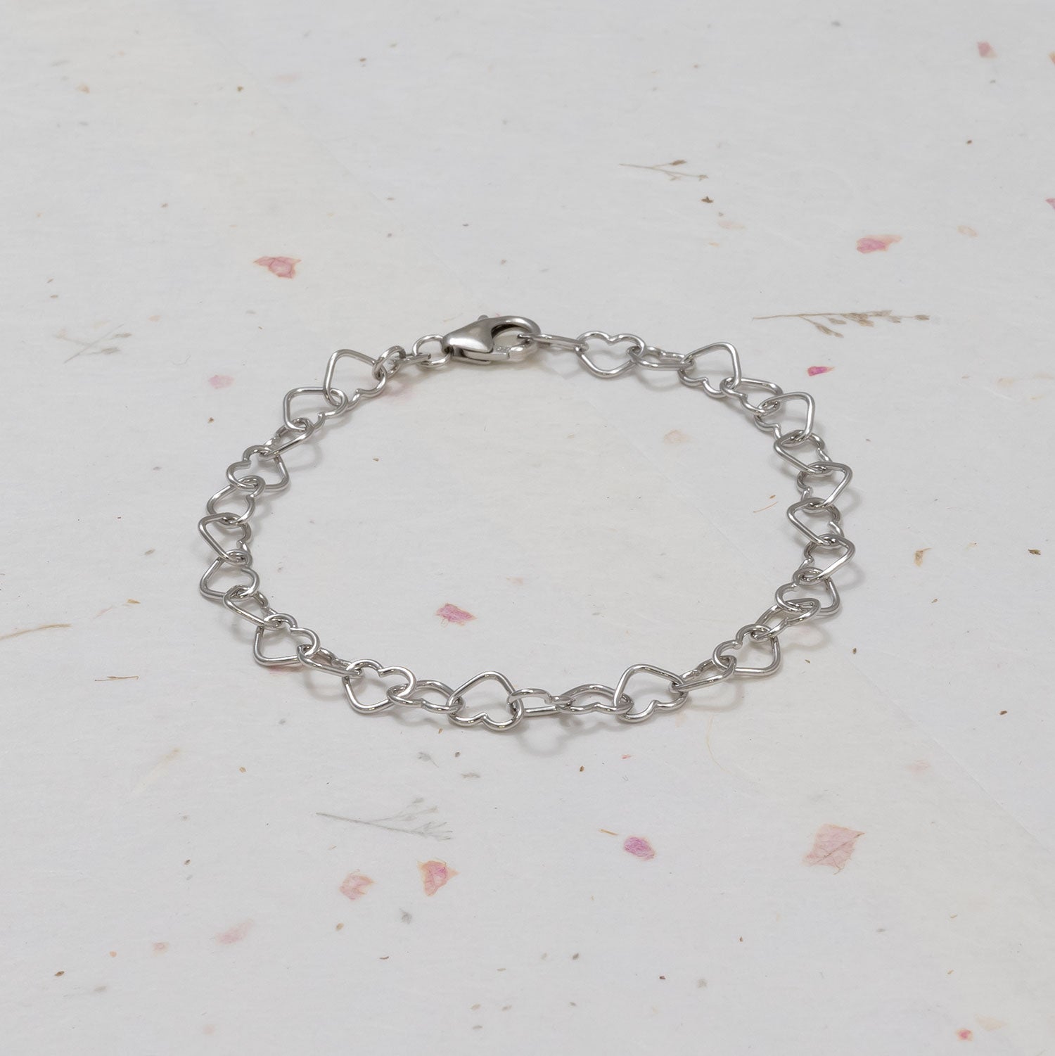 Silver Heart Links Bracelet