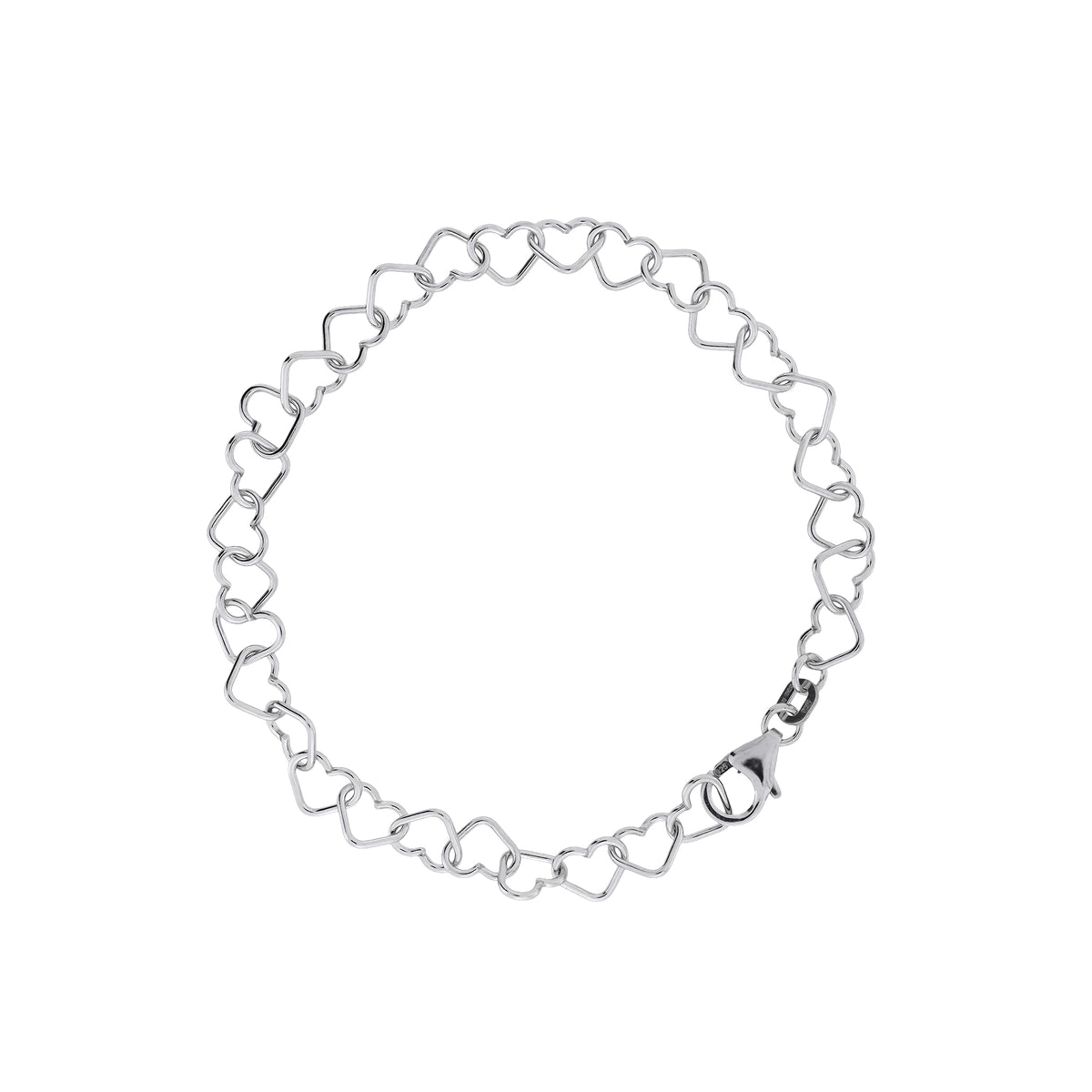 Silver Heart Links Bracelet